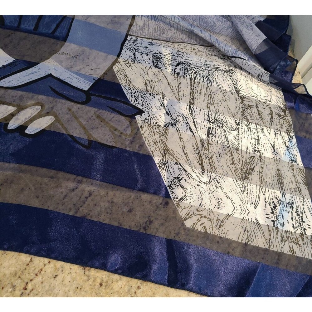 Pablo Picasso Painting of a Woman 39" Square Blue Sheer Silky Scarf Wrap - Picture 7 of 10